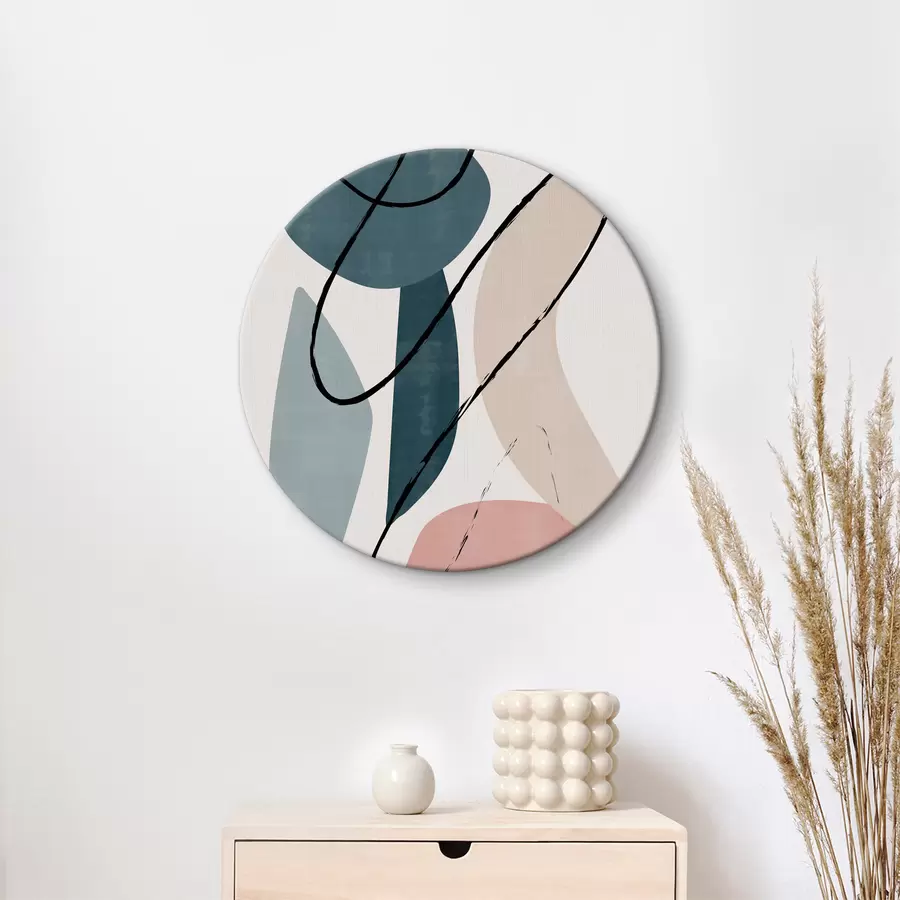 murales de pared Una obra de arte con diferentes formas y colores r36653