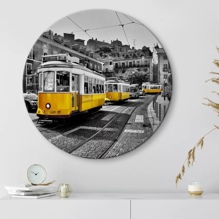 murales de pared Cochecito amarillo en la calle r36708