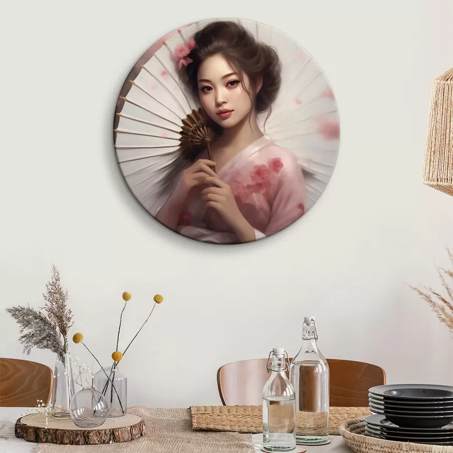 murales de pared Mujer con un abanico en la mano r36803