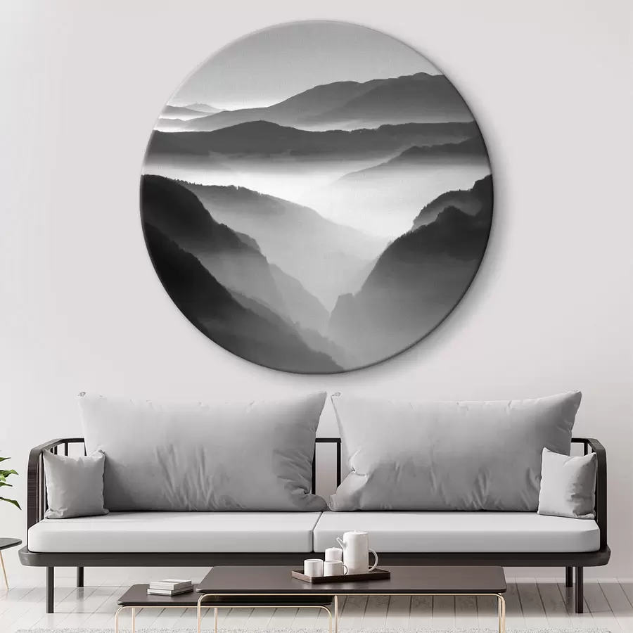 murales de pared Foto de montañas en blanco y negro r36845