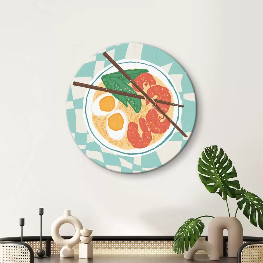 murales de pared Afiche de comida ramen con estilo, estilo retro, arte pop r36863