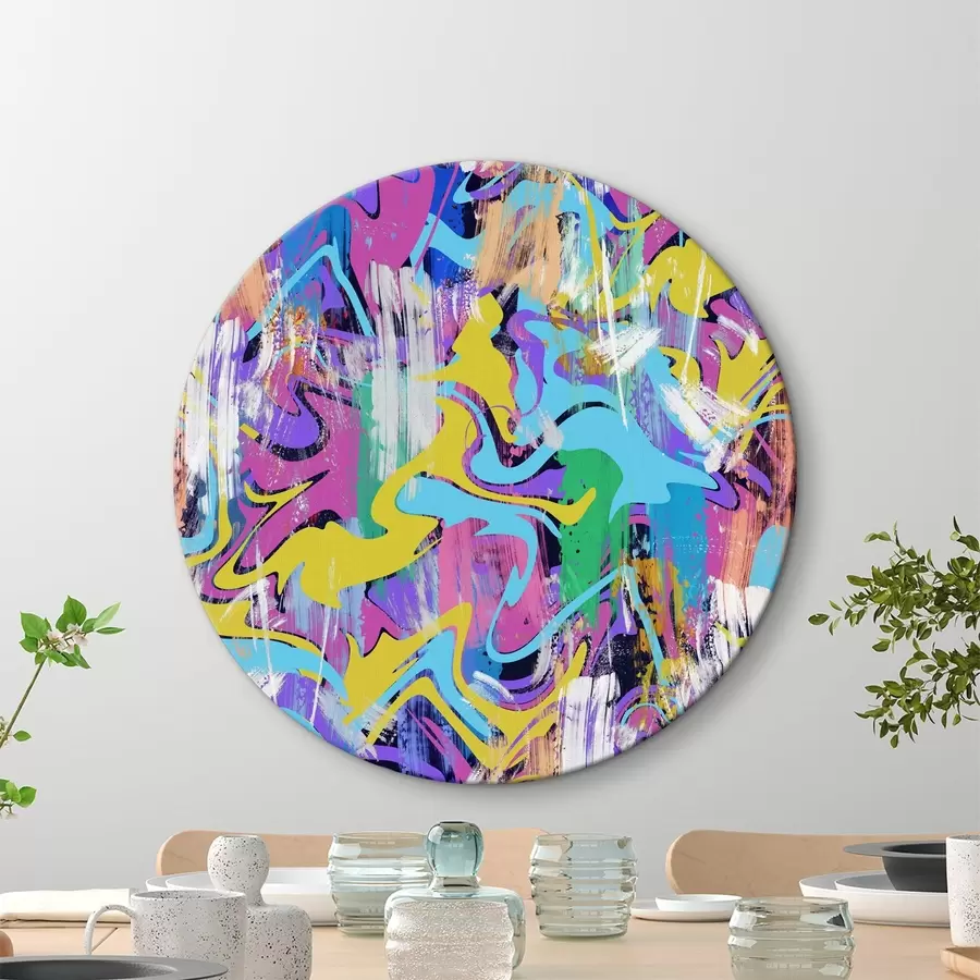 murales de pared Patrón colorido con pinceladas r37056