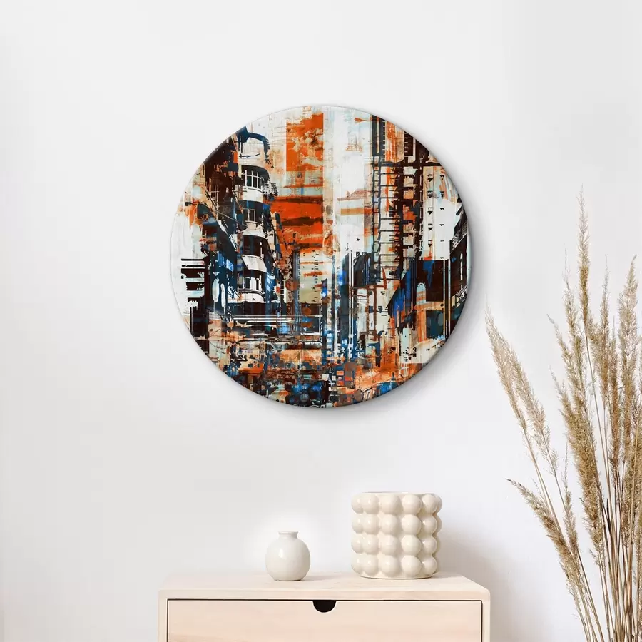 murales de pared Paisaje urbano moderno y abstracto de estilo grunge r37082