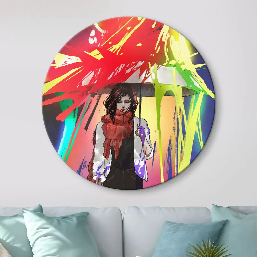 murales de pared Mujer con paraguas en la mano r37089