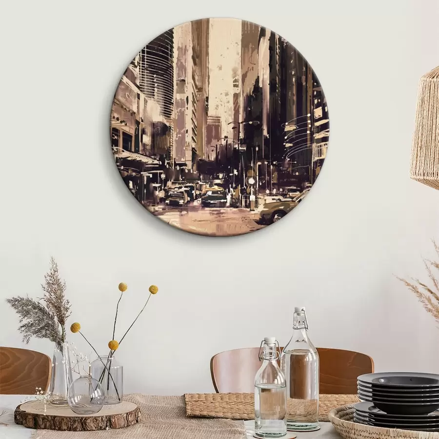 murales de pared Calle urbana con edificios altos r37094