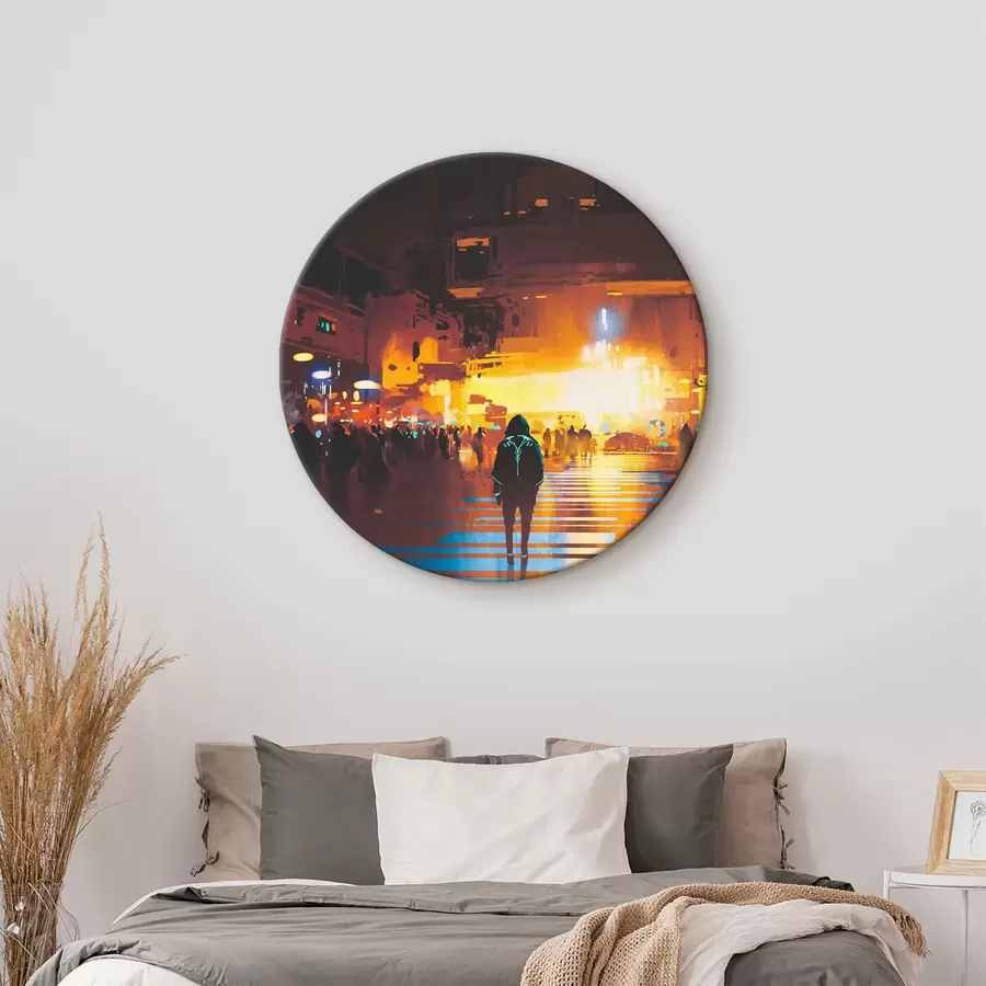 murales de pared Una persona caminando por la calle r37104
