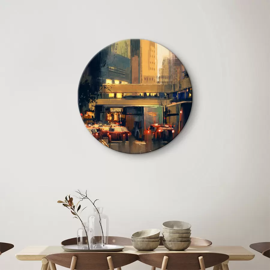 murales de pared Calle con coches y edificios r37110