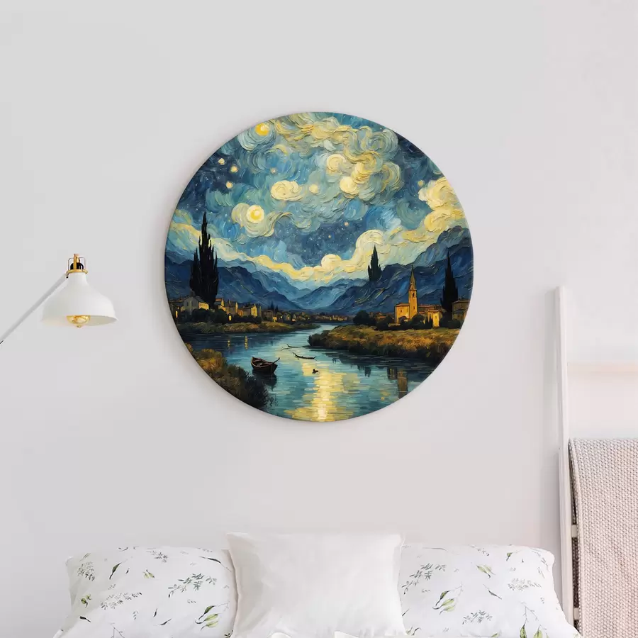 murales de pared Paisaje nocturno al óleo r37123