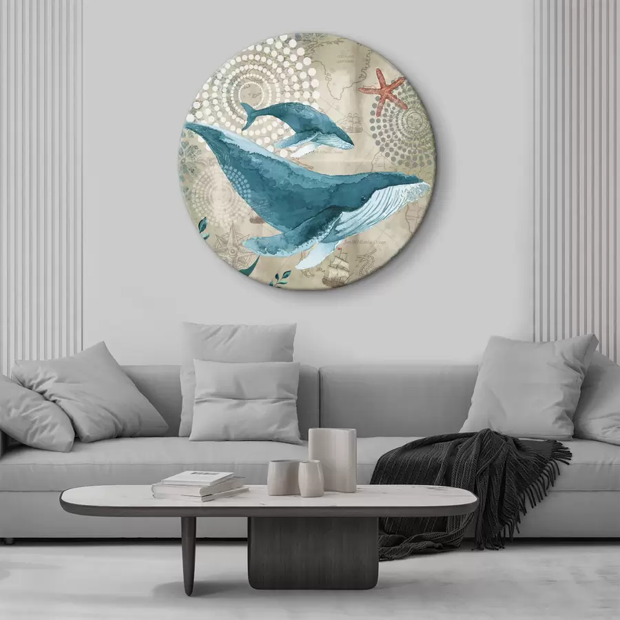 murales de pared Ballena azul y ballena r37153