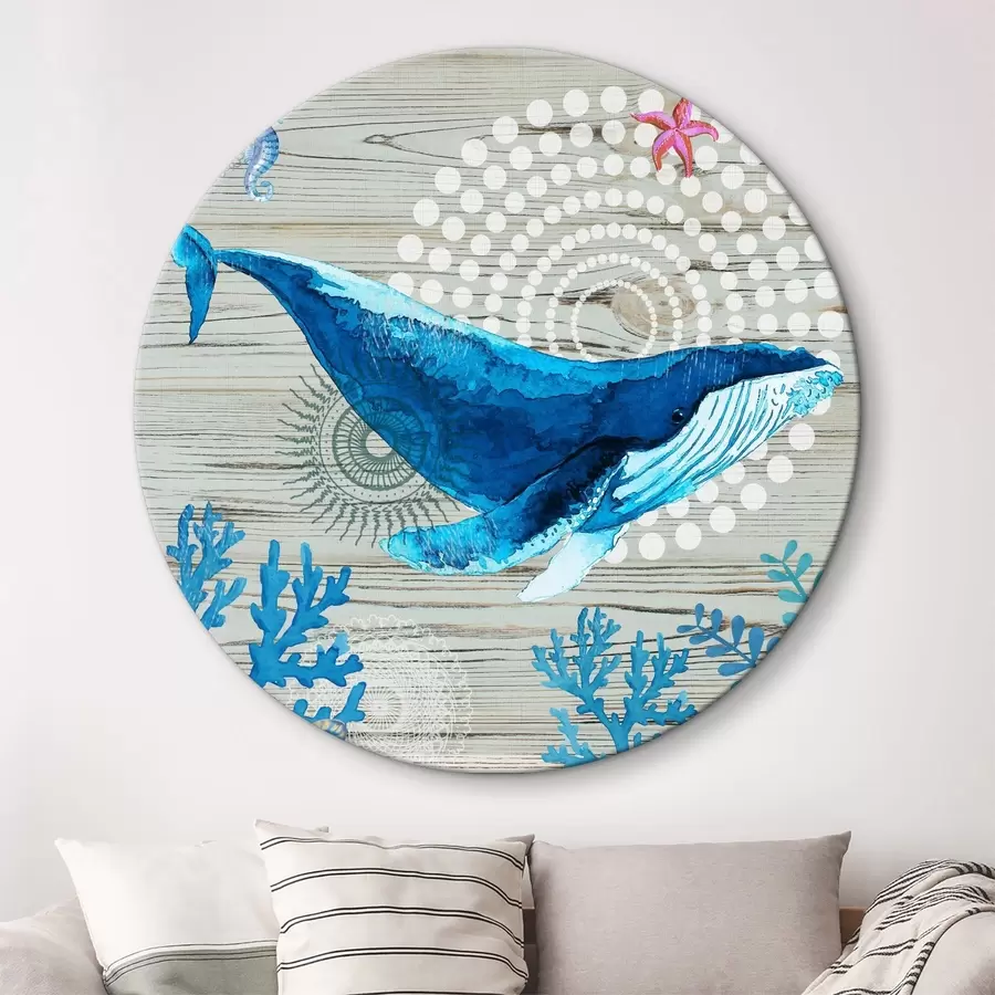 murales de pared Abstracción náutica con una ballena r37241