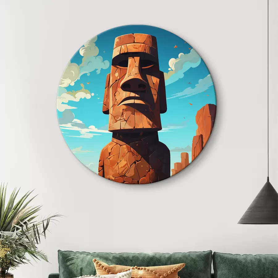 murales de pared Antiguo rostro de piedra bajo un cielo azul r37255