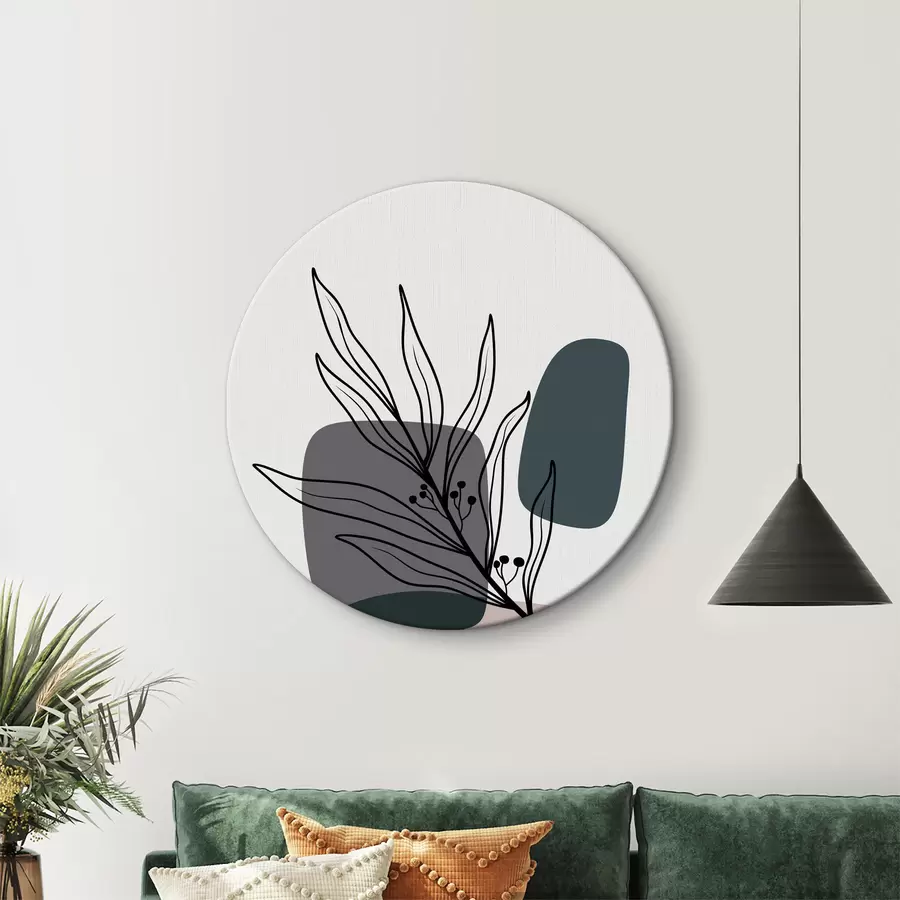 murales de pared Planta con hojas y óvalos r37270