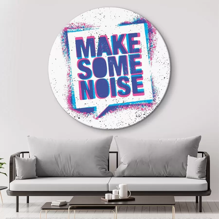 murales de pared Cuadrado blanco con texto morado y azul r37290