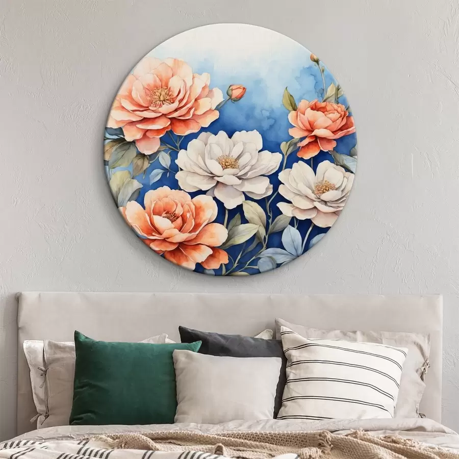 murales de pared Imagen de flores sobre fondo azul r37332