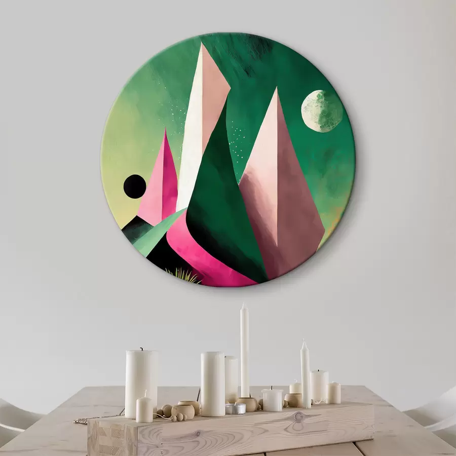 murales de pared Paisaje desértico con árboles y montañas r37360