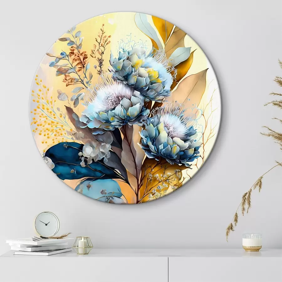 murales de pared Un cuadro de flores y hojas r37550