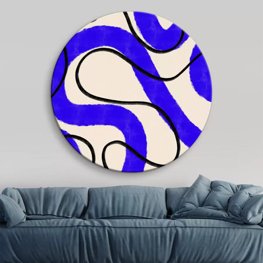 murales de pared Estampado azul y blanco r37572