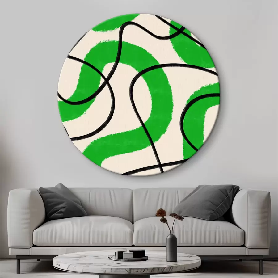 murales de pared Motivo verde y blanco r37573