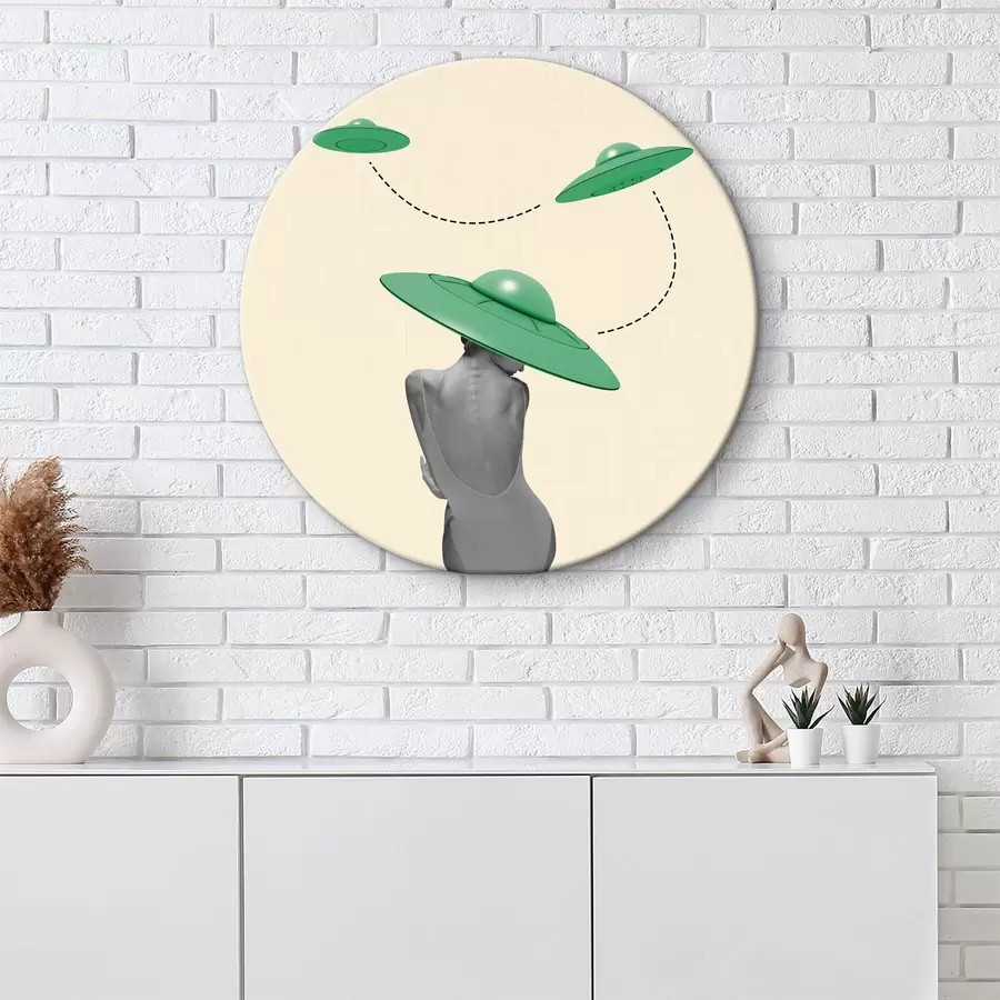 murales de pared Chica con sombrero verde r37630