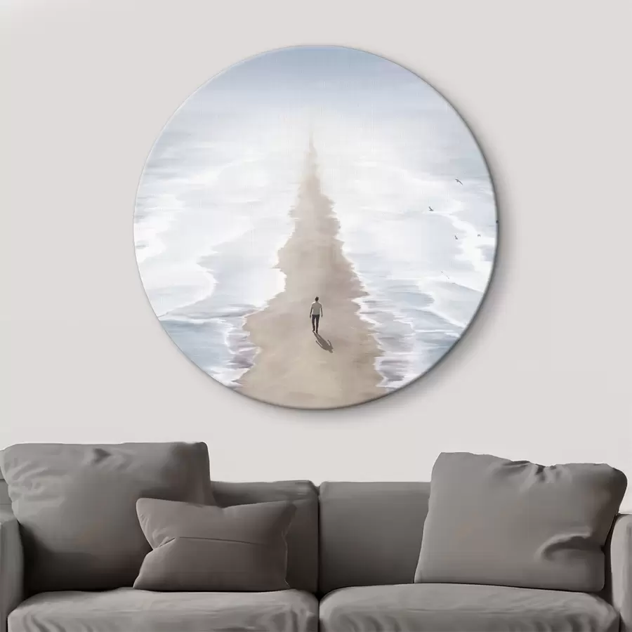 murales de pared Una persona paseando por la playa r37783