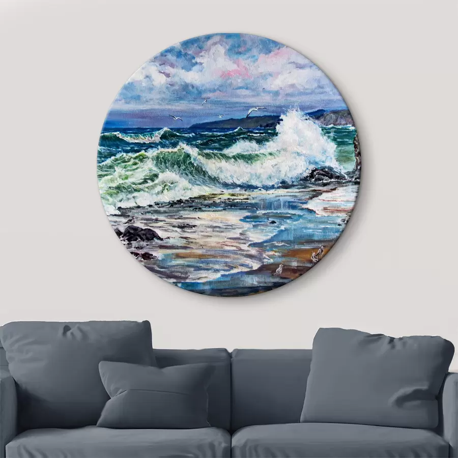 murales de pared Una imagen de olas rompiendo en una playa r37785