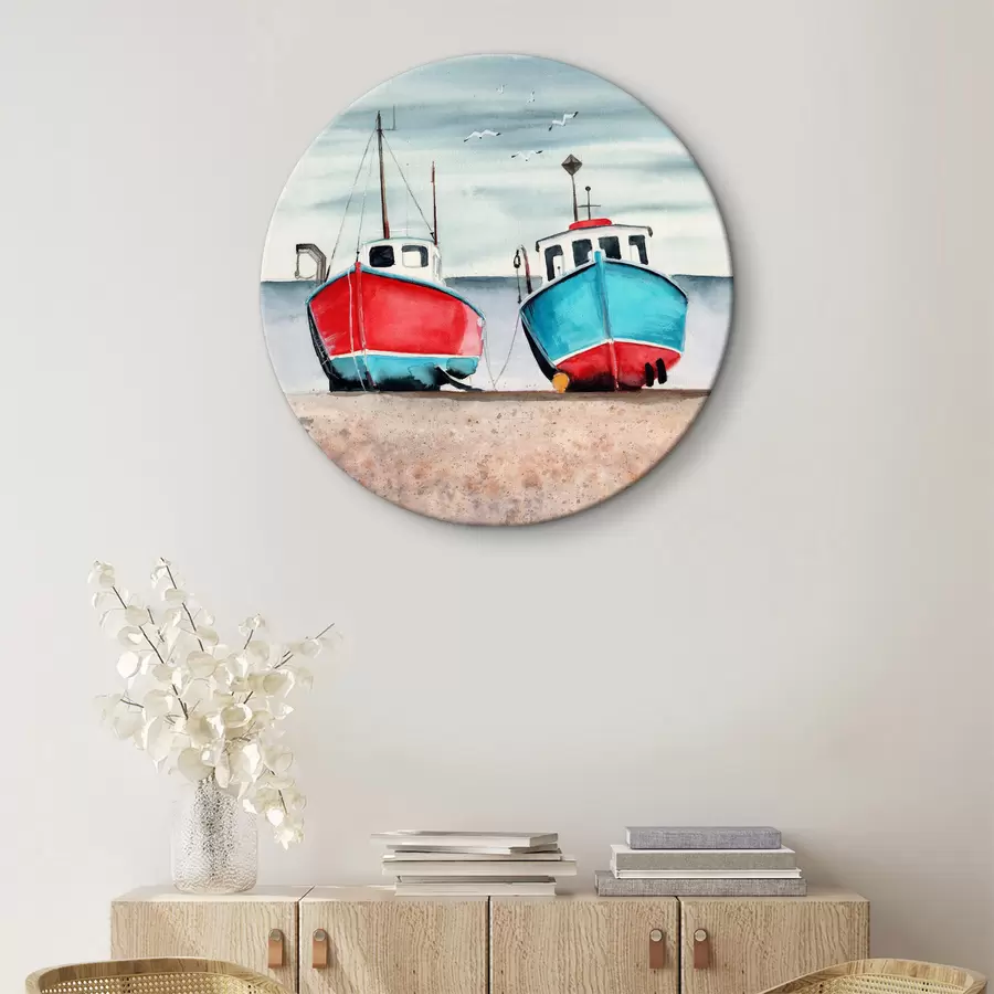 murales de pared Tres barcas descansando en la orilla r37787