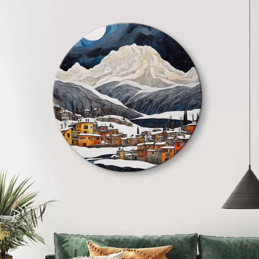 murales de pared Imagen de una ciudad bajo la nieve r37795
