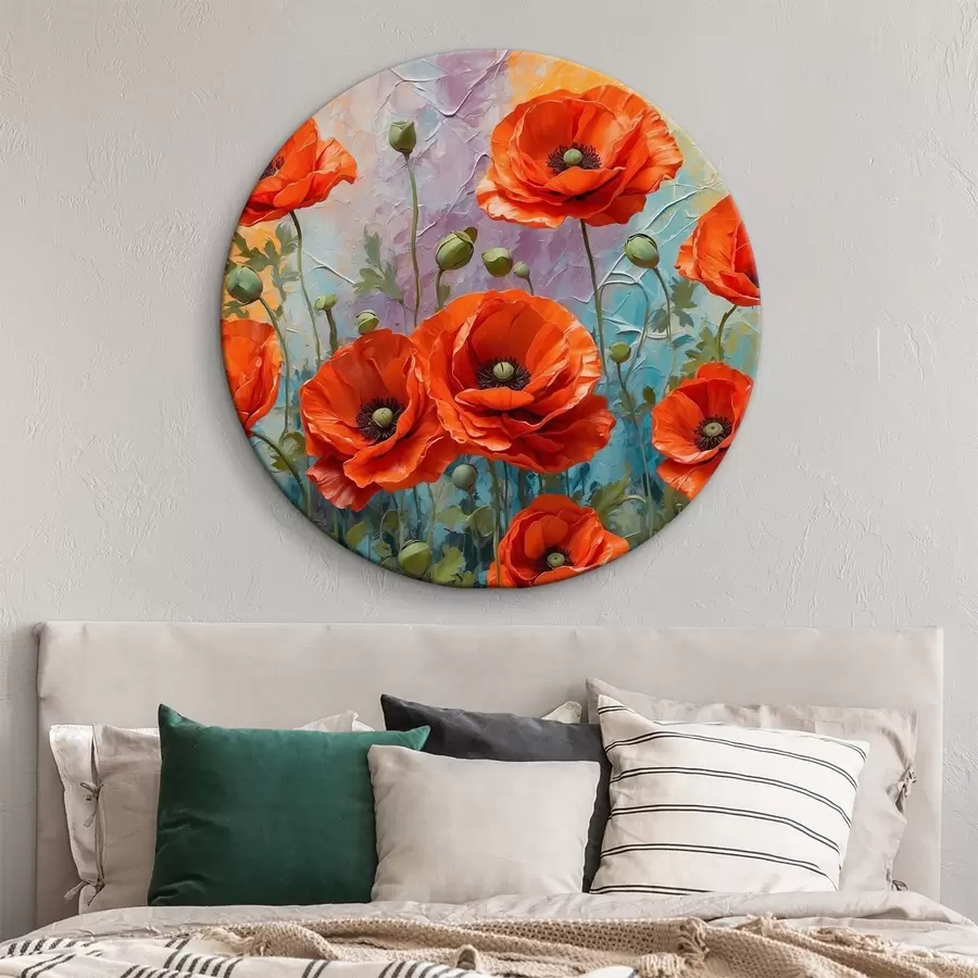 murales de pared Una imagen de flores rojas r37805