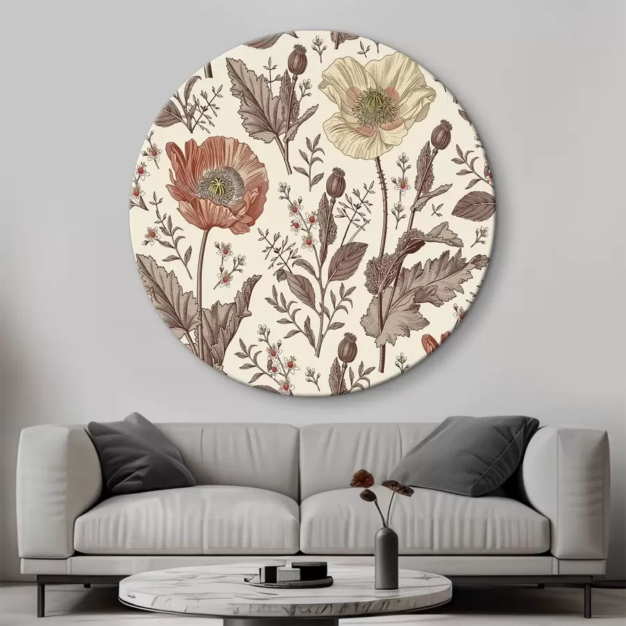 murales de pared Patrón de flores y hojas r37846