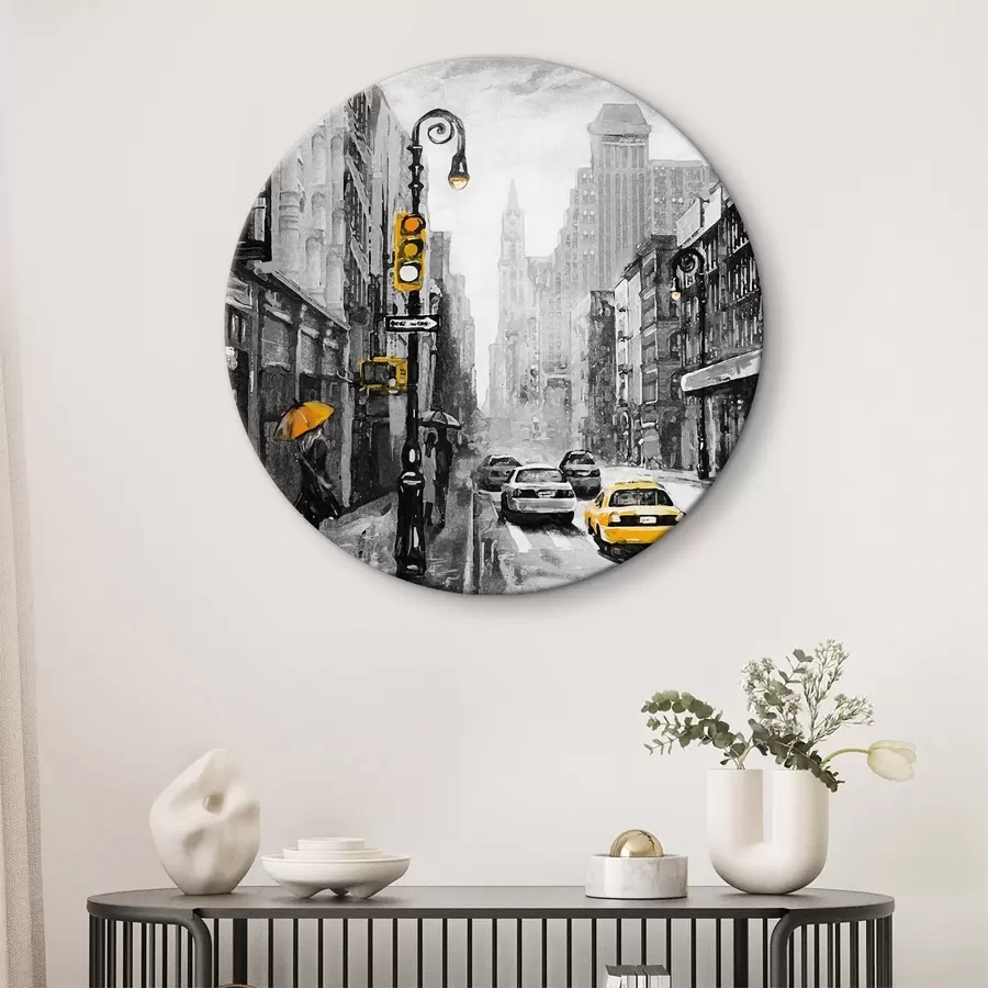 murales de pared Día lluvioso en las calles de la ciudad r37892v1