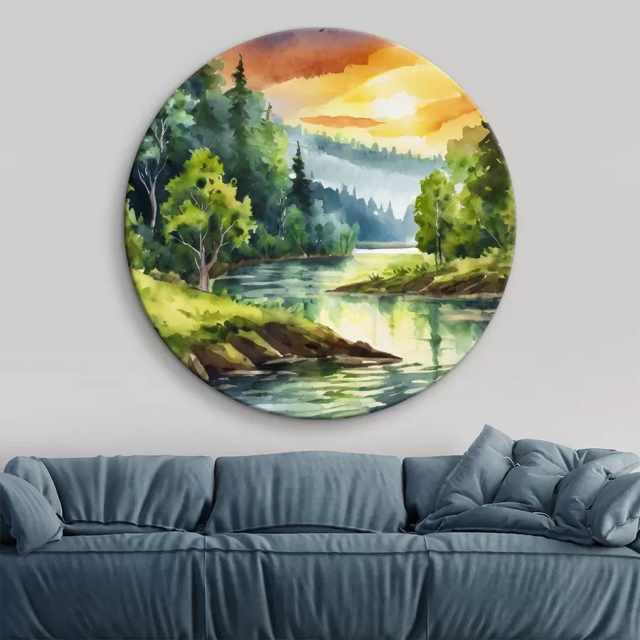 murales de pared Aguas tranquilas bajo un cielo colorido r37951