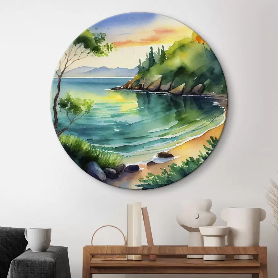 murales de pared Las aguas tranquilas se encuentran con la orilla r37954