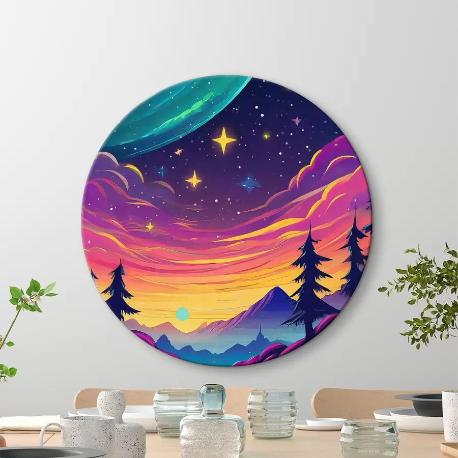 murales de pared Milagros celestiales en colores brillantes r37995