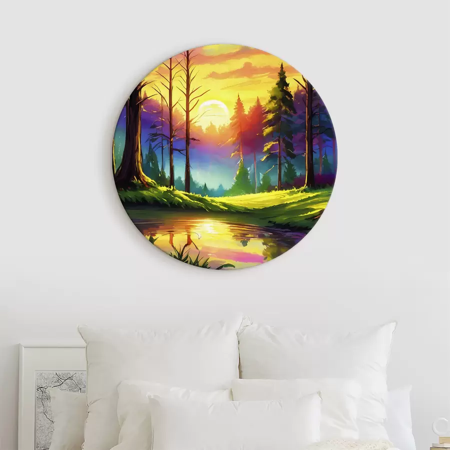 murales de pared Reflejo de la puesta de sol en el río r37996