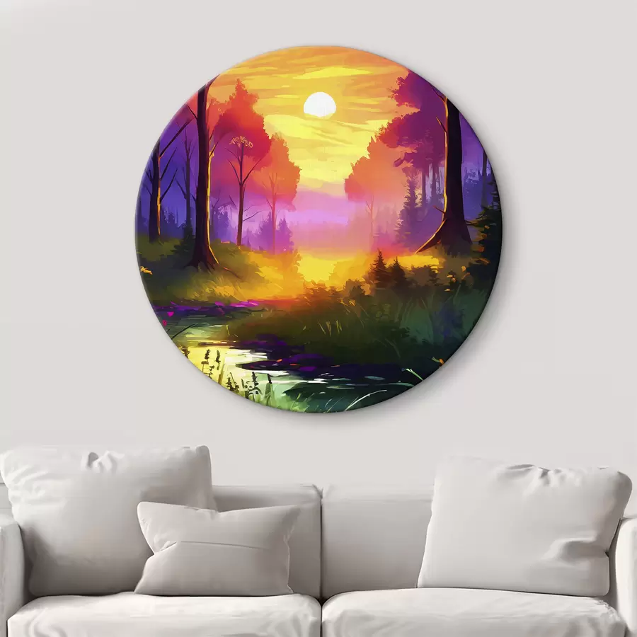 murales de pared Reflejo de la puesta de sol en el río r37997