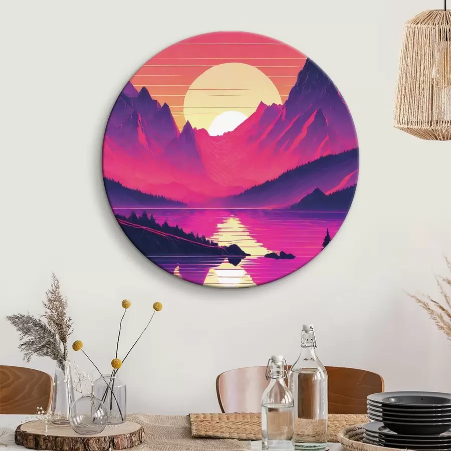 murales de pared Majestuosas montañas al atardecer r38001