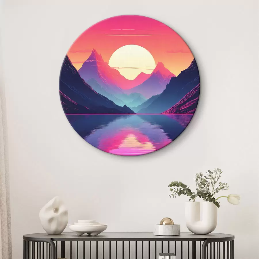 murales de pared Majestuosas montañas al atardecer r38002
