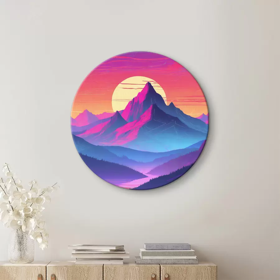 murales de pared Montañas tranquilas bajo un cielo de colores r38003