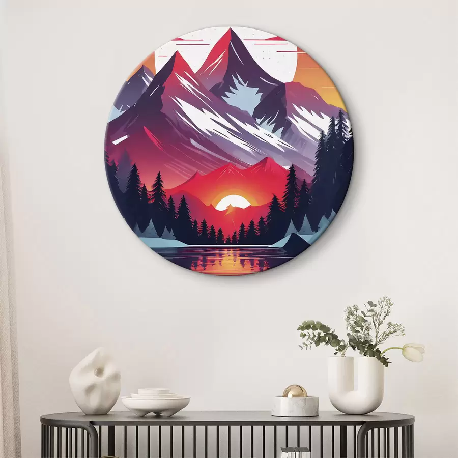 murales de pared Montañas majestuosas bajo un cielo brillante r38005