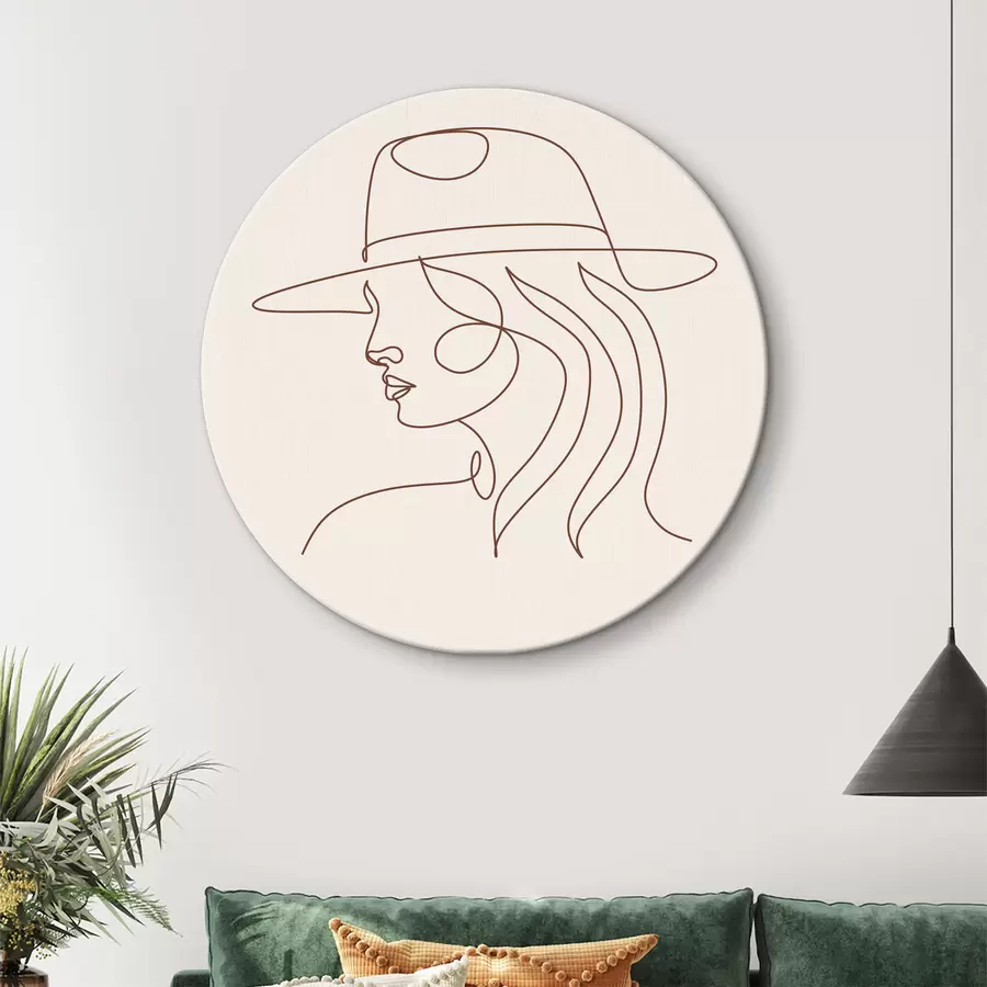 murales de pared Elegante arte lineal femenino r38016