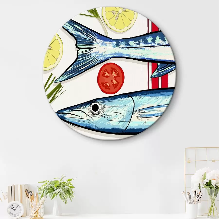 murales de pared Pescado fresco con un relleno brillante r38037