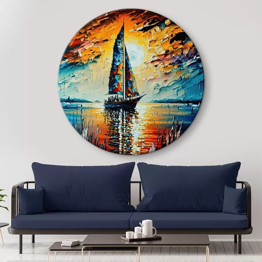 murales de pared Navegando hacia el brillante atardecer r38052