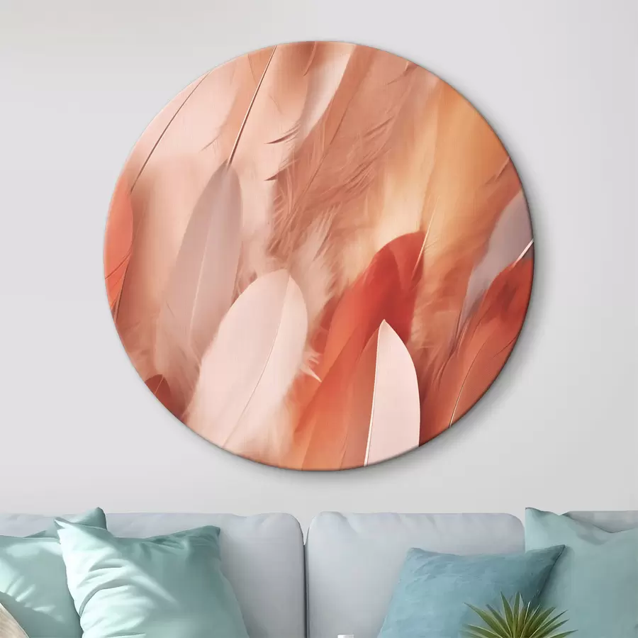 murales de pared Tonos suaves en un abrazo de plumas r38085