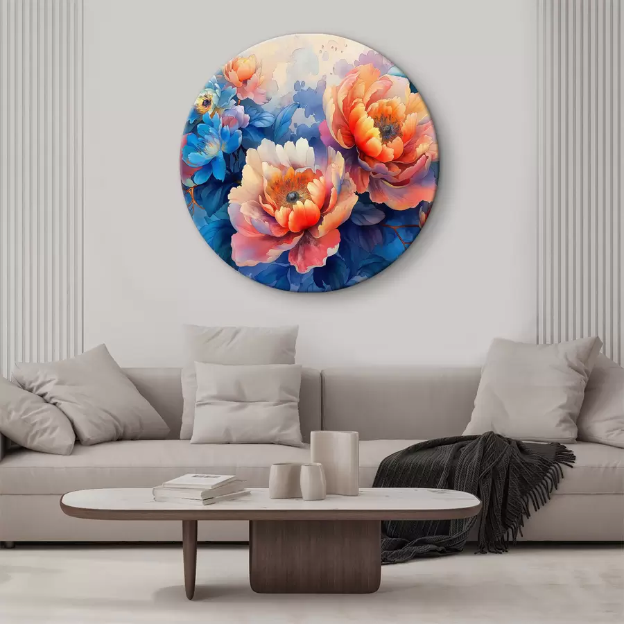 murales de pared Imagen de flores sobre fondo azul r38088