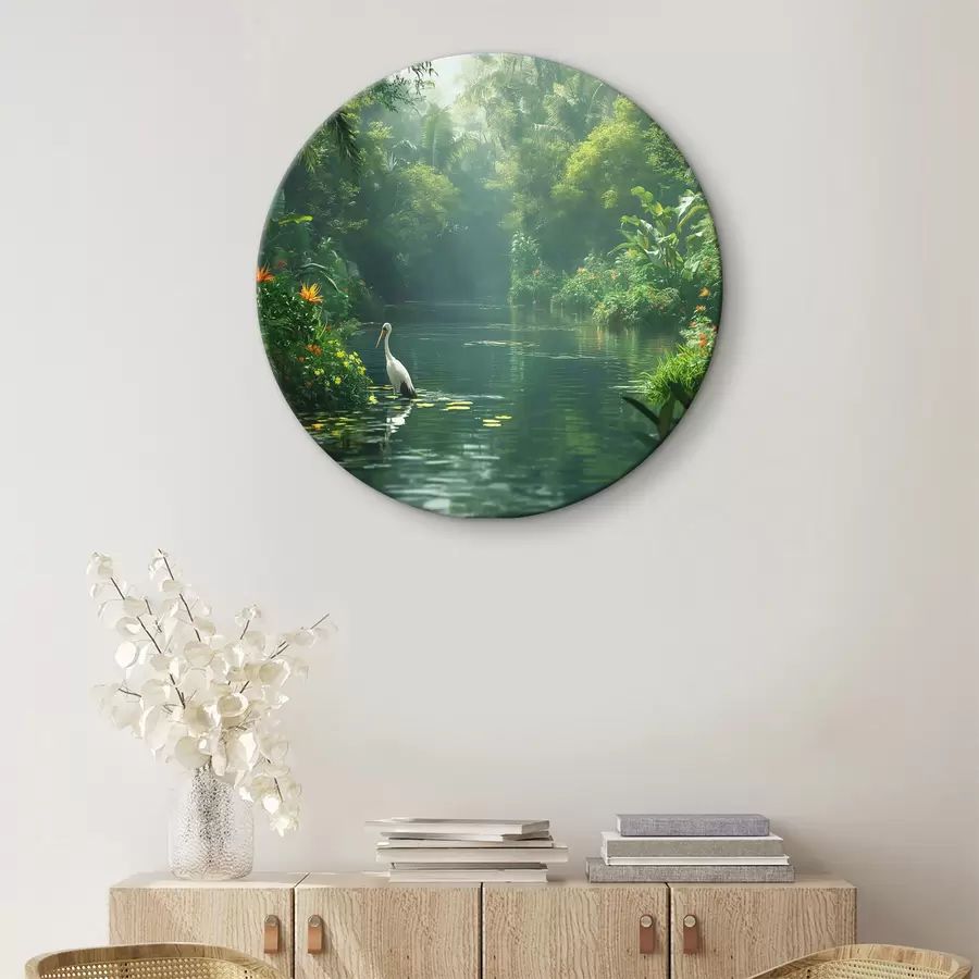 murales de pared Un lago en un bosque tropical r38091