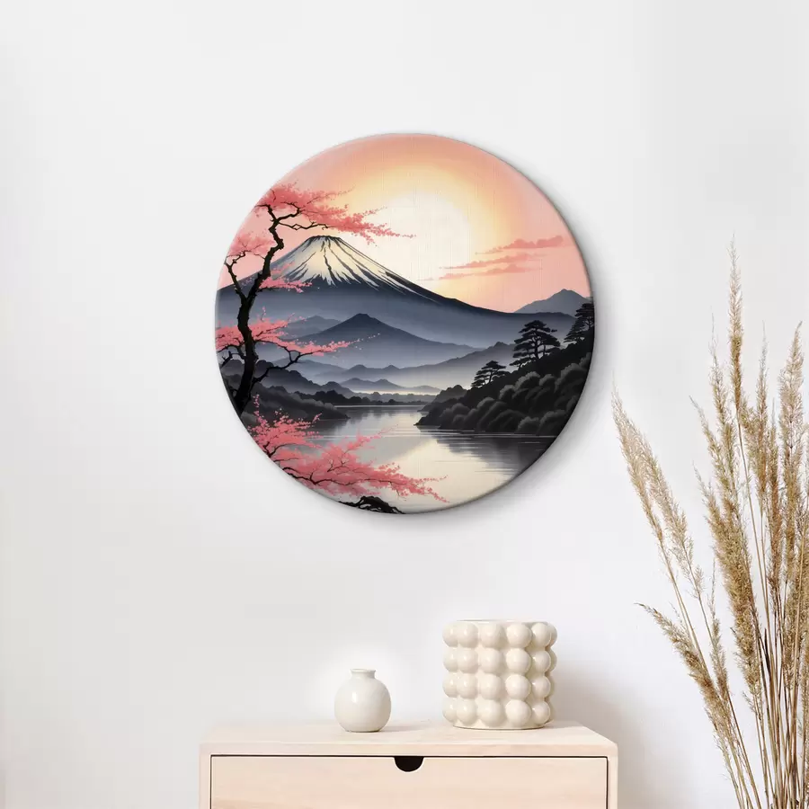 murales de pared Montaña con lago y árboles r38100