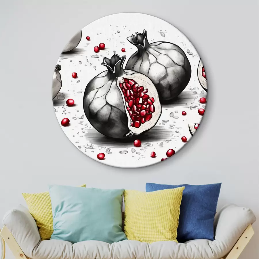 murales de pared Una granada cortada por la mitad r38119