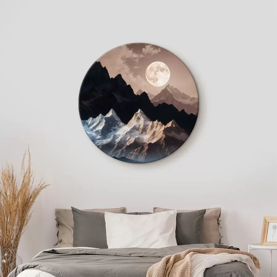 murales de pared Luna sobre montañas y nubes r38122