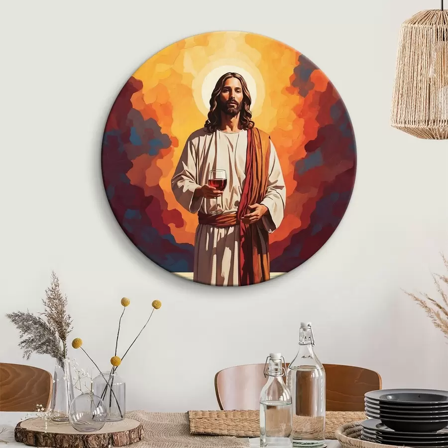 murales de pared Imagen de un hombre con una copa de vino en la mano r38125