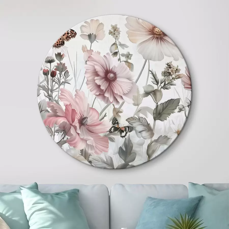 murales de pared Primer plano de flores y mariposas r38153